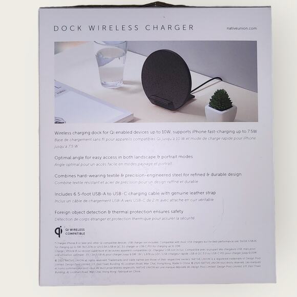 Native Union Dock Wireless Charger – Dark Grey – NWT - Picture 2 of 3
